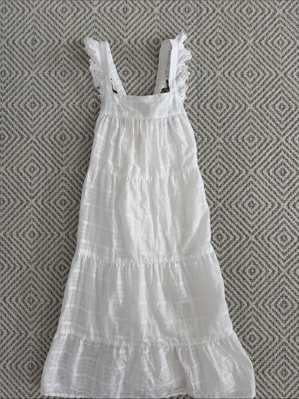 Cat & Jack White Girls' Cotton Sundress with Eyelet Straps